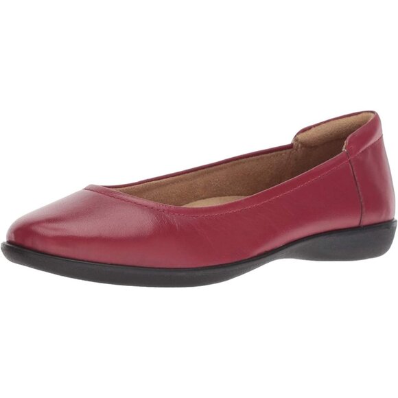 Naturalizer Women's Red Closed Rounded Toe Slip on Flexy Ballet Flat Shoes - Picture 1 of 8